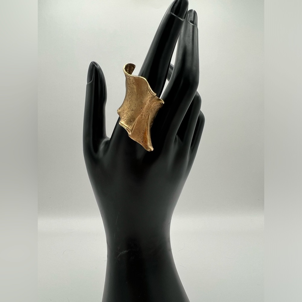 Gold Plated Vintage Jacmel Mauritius Abstract Wave Ring
